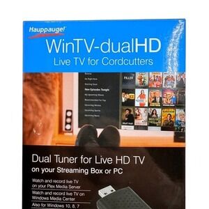Hauppauge WinTV-dualHD Dual Tuner USB Live TV Stick PC Plex DVR Complete Set